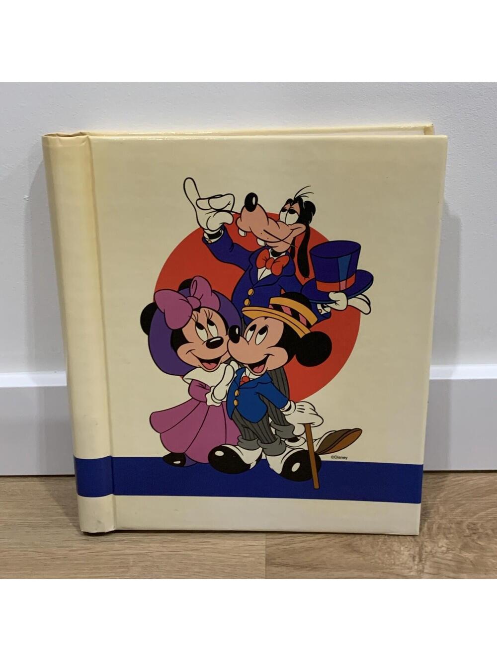 Disney Collage Vintage Photo Album 20 Page Mickey Minnie Goofy Donald Pluto EUC